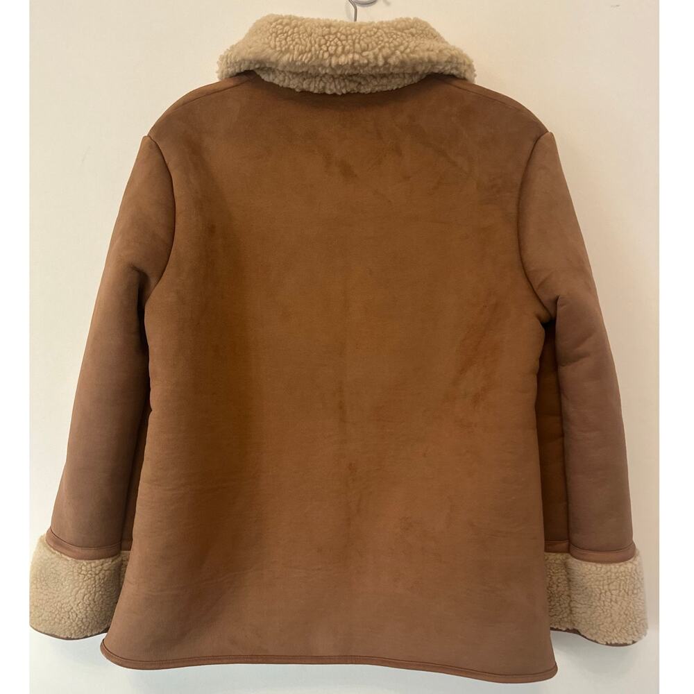 Tuckernuck Stella Shearling Quarter Zip Pullover Jacket Tan Cream Medium - Picture 10 of 11